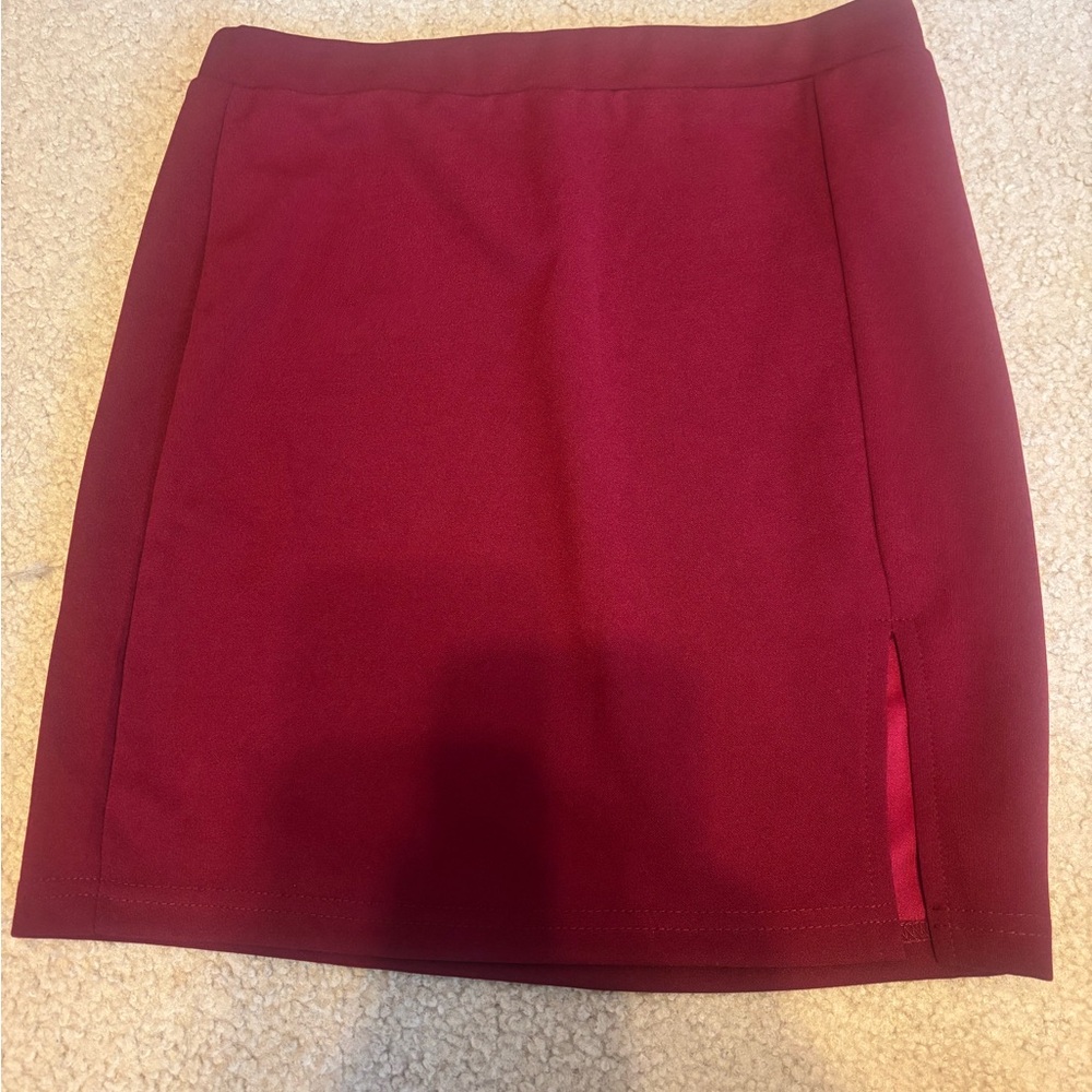 SHEIN Chic Burgundy Mini Pencil Skirt